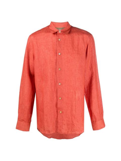 long-sleeved linen shirt