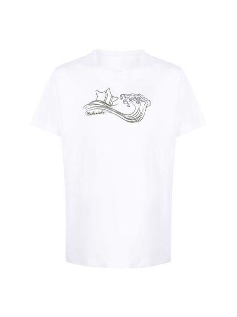 MAHARISHI embroidered-motif organic-cotton T-shirt
