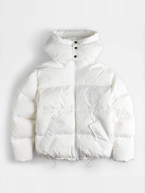 Tod's HOODED OVER DOWN JACKET - WHITE