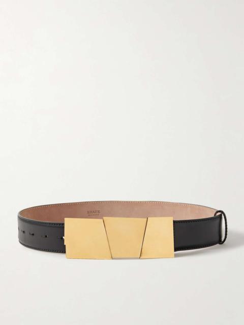 Axel gold-tone and leather belt