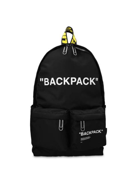 Off-White QUOTE NYLON BACKPACK - BLACK/WHITE