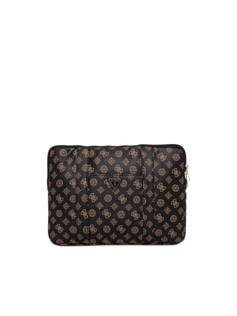 GUESS USA monogram-print laptop bag
