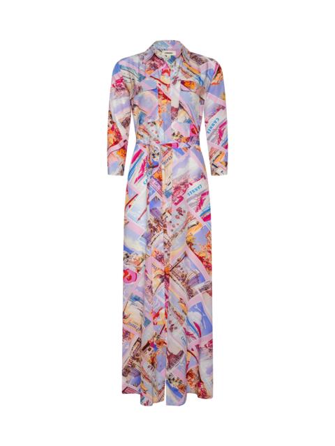L'AGENCE Cameron Silk Shirt Dress