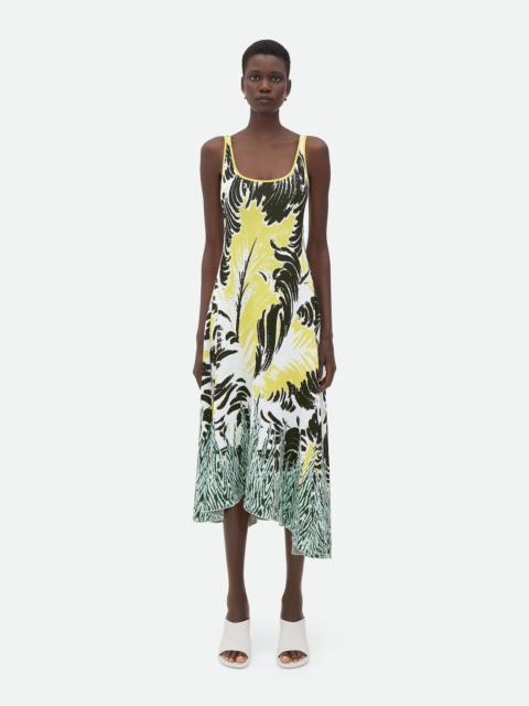 Graphic Viscose Jacquard Asymmetric Midi Dress