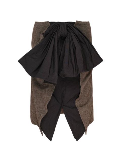 pushBUTTON bow-detail draped maxi skirt