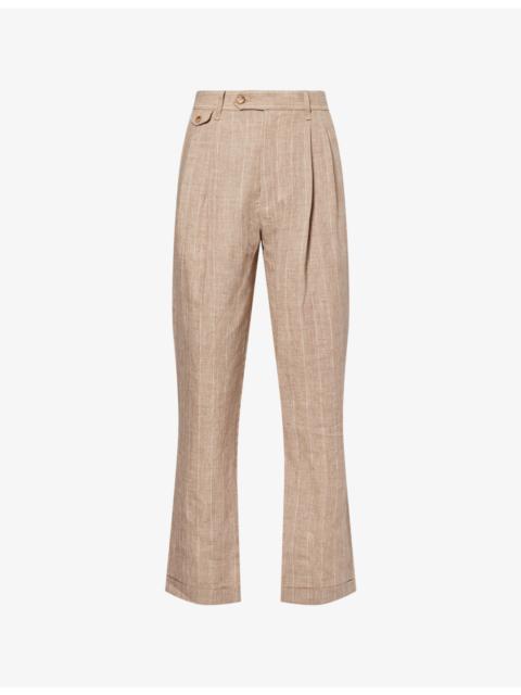 SIMKHAI Jacob Pleated Linen Trousers
