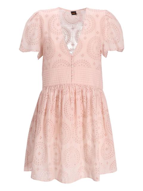 BOSS embroidered short-sleeve dress