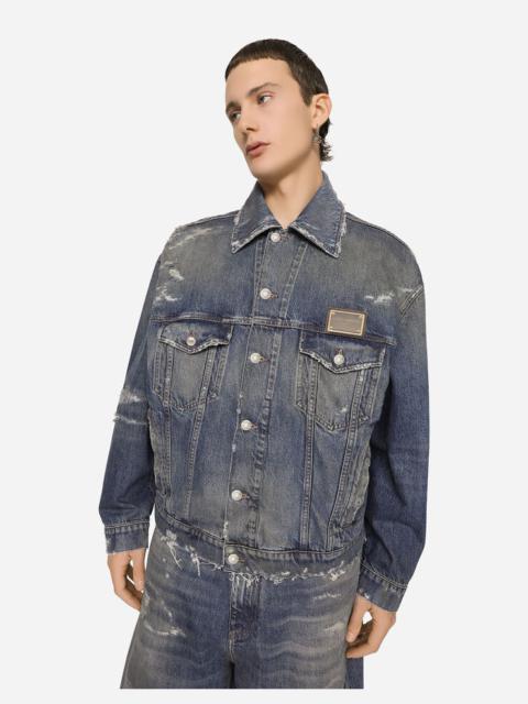 Mid blue wash denim jacket