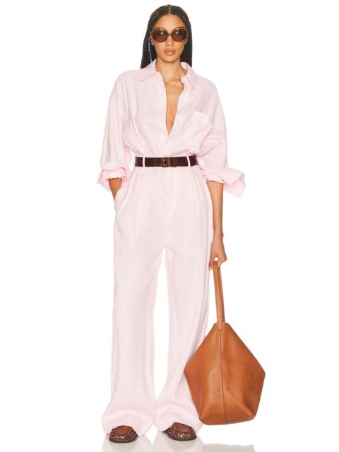 HELSA Paperbag Jumpsuit in Washed Linen