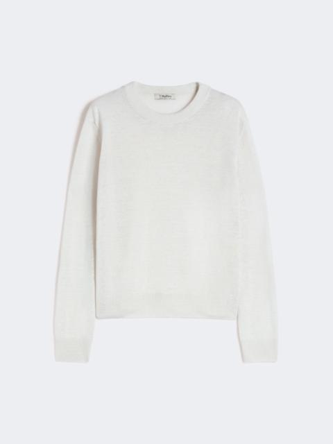 Max Mara FERVORE Linen yarn crew-neck sweater - MILK