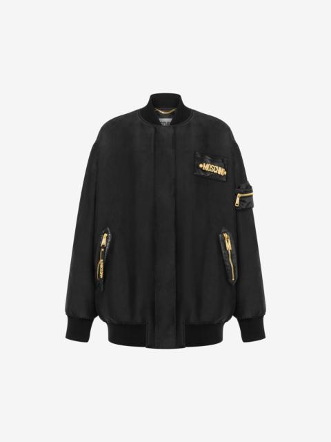 Moschino NYLON BAGS HEAVY SATIN BOMBER JACKET