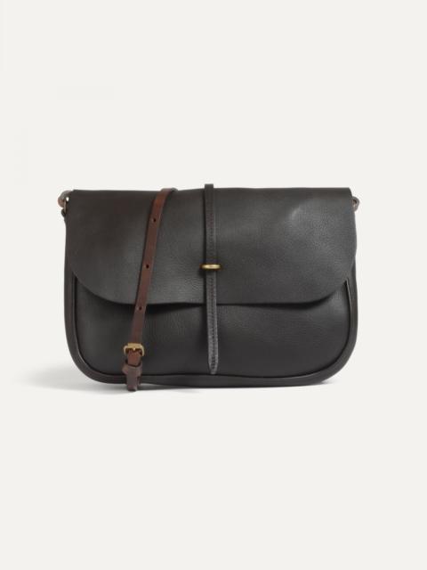 Bleu de Chauffe PASTEL POSTMAN BAG / HANDBAG - DARK BROWN