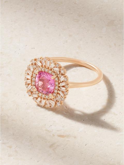 SUZANNE KALAN 18-karat rose gold, sapphire and diamond ring Pink