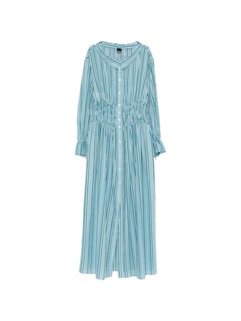 PINKO striped ruffle maxi dress