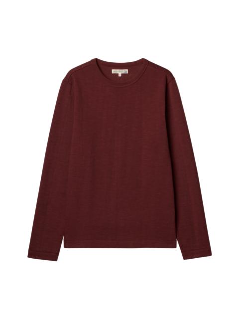 Merz b. Schwanen 2M06.99 Vintage Machine Refined Classic Fit Long Sleeve Henley Burgundy