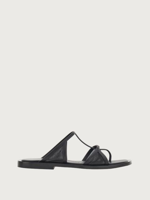 FERRAGAMO THONG SANDALS WITH SQUARE TOE