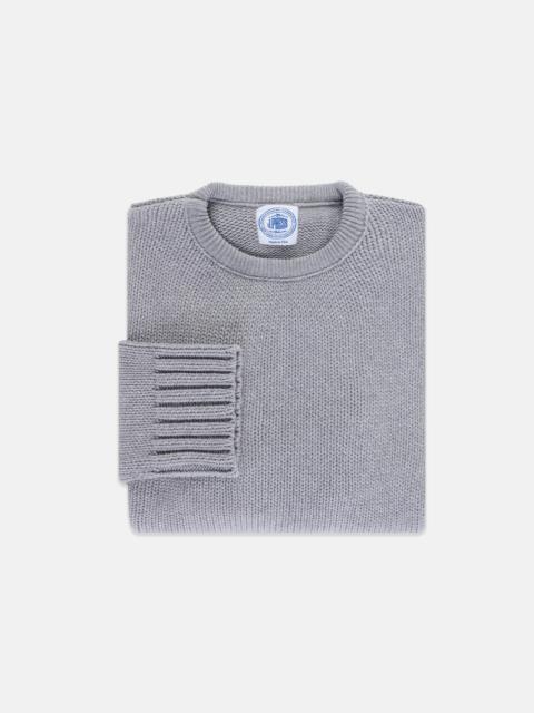 J. PRESS MADE-IN-USA GREY CHUNKY COTTON CREWNECK SWEATER