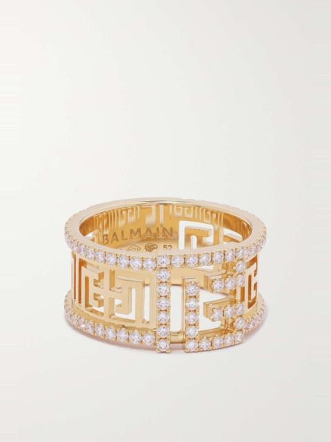 Balmain Labyrinth 18-karat gold diamond ring