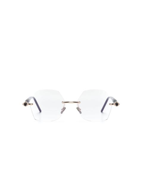 sculpted-arms geometric-frame glasses