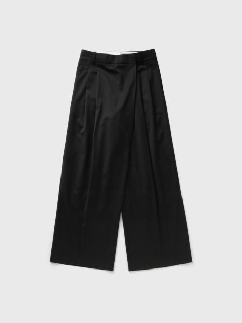 Calendered Wool  Mid Waist Pants