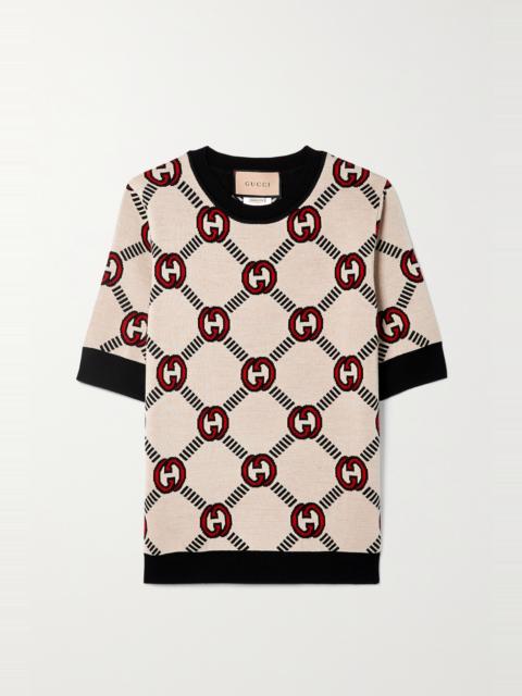 GUCCI Reversible wool-blend jacquard sweater