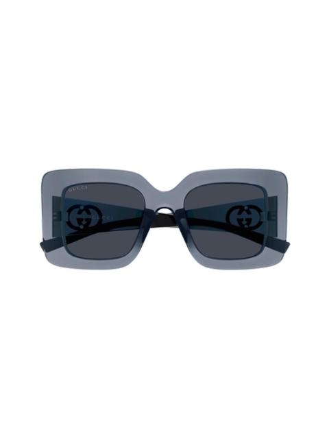 GUCCI Oversized Square Sunglasses - Grey Blue