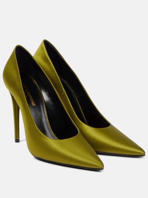 SAINT LAURENT Monceau 110 satin pumps
