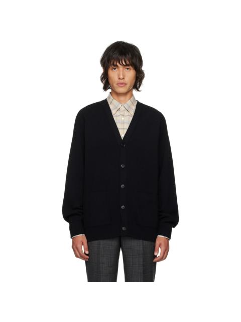 Black Super Fine Wool Cardigan