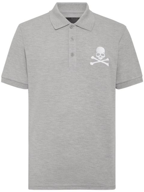 PHILIPP PLEIN skull-embroidered cotton polo shirt