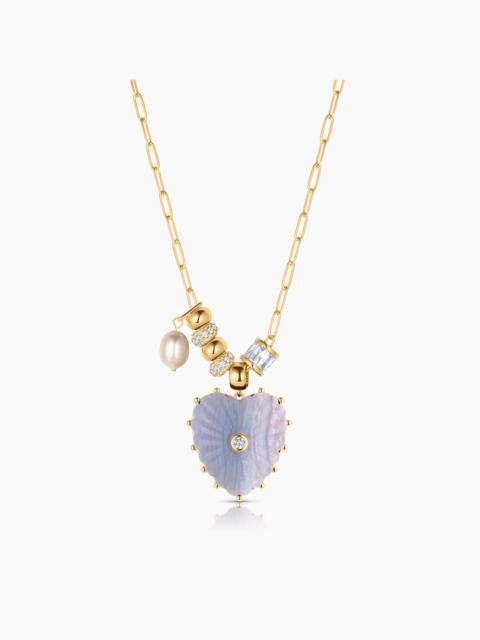 THATCH Soirée Blue Lace Heart Necklace