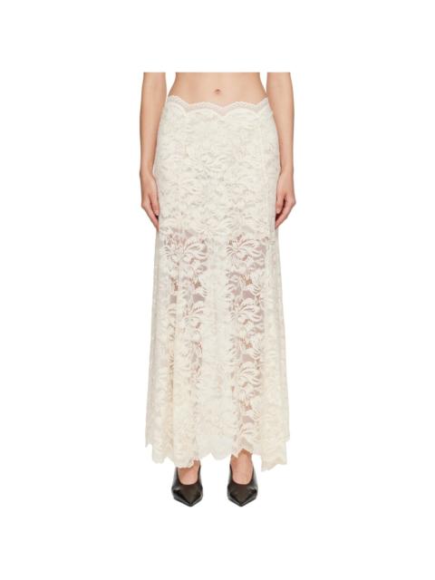 rabanne Off-White Flared Lace Maxi Skirt