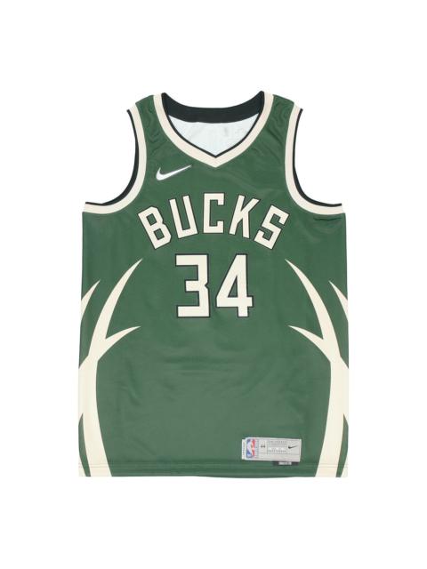 Nike Nike NBA Retro Basketball Jersey/Vest SW Fan Edition Milwaukee Bucks Alphabet 34 Green Army green CN