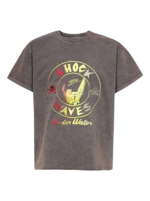 WHO DECIDES WAR embroidered-shock-waves T-shirt