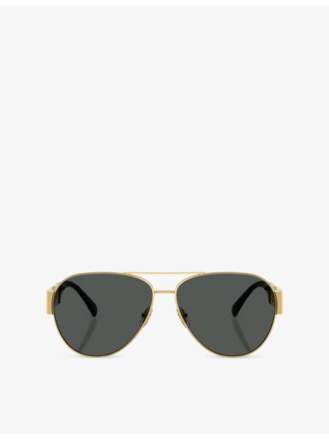 VERSACE VE2289 Pilot-Frame Metal Sunglasses
