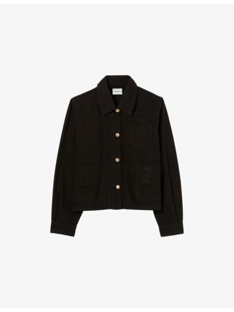 Claudie Pierlot Branded-Button Denim Worker Jacket