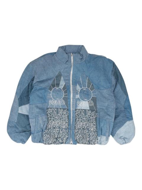 WHO DECIDES WAR embroidered bomber jacket