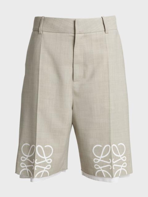 Loewe Long Tailored Shorts with Anagram Details