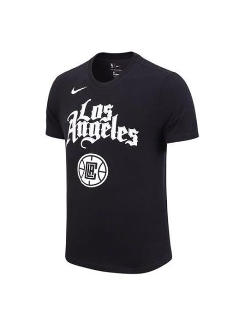 Nike Nike Los Angeles Clippers Basketball Sports Printing Short Sleeve Black CT9824-010