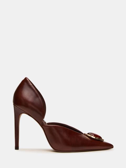 STEVE MADDEN NYSA STONE BROWN LEATHER