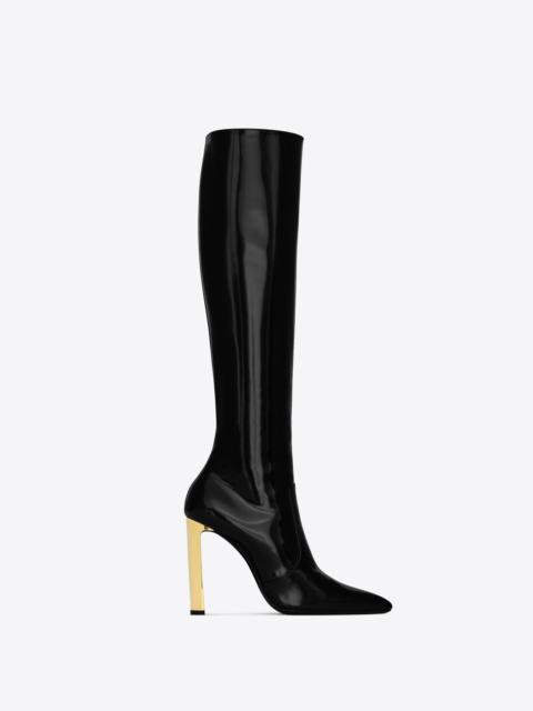 SAINT LAURENT auteuil boots in glazed leather