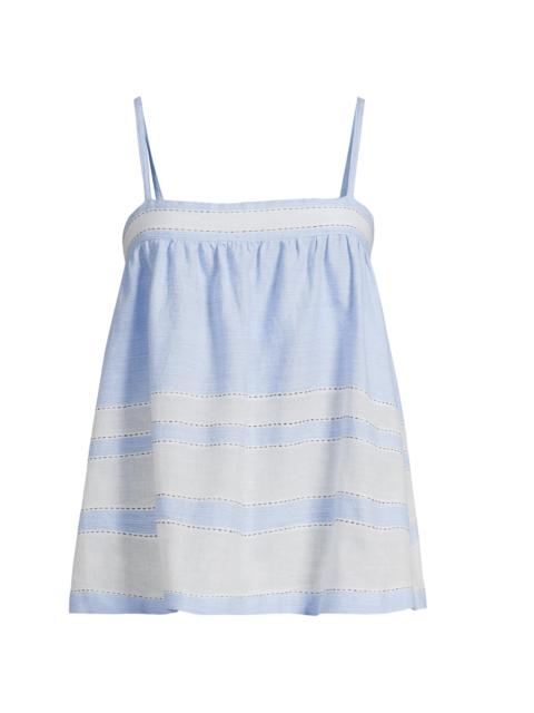 lemlem Women's Thea Handwoven-Jacquard Cotton-Blend Tank - Debre Sky