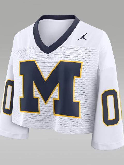 Jordan Michigan Logo Women's Jordan Brand Dri-FIT College Cropped Jersey