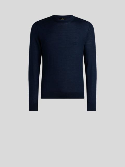 Etro WOOL AND SILK SWEATER WITH PEGASO EMBROIDERY