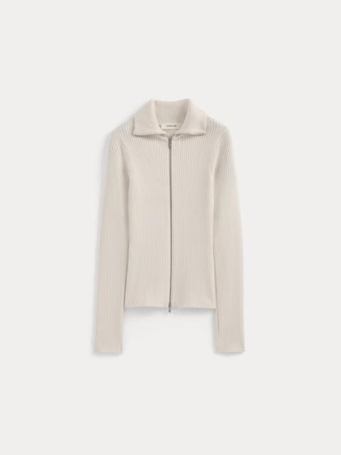 EVERLANE FULL-ZIP RIBBED JACKET IN EVERYDAY COTTON