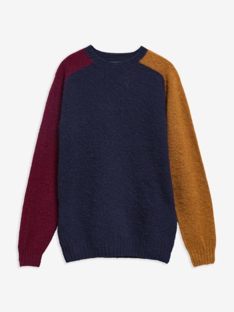 Barbour Colour Block Made in Scotland Wool Crew-Neck Jumper