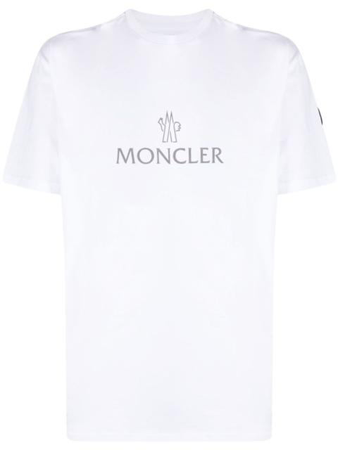 white logo-print cotton T-shirt