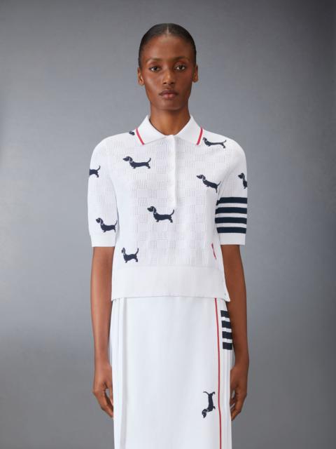 Thom Browne 4-Bar Hector Pointelle Polo