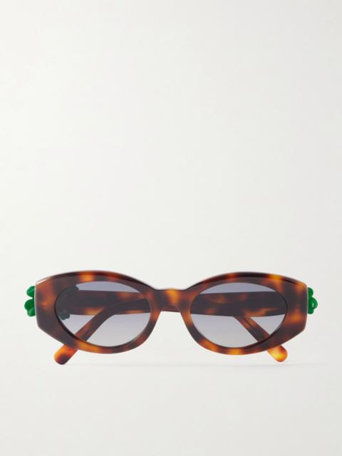 Dior Dior Clover B1I round-frame acetate sunglasses Tortoiseshell