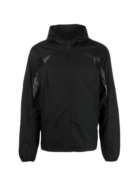 panelled zipped hooded jacket