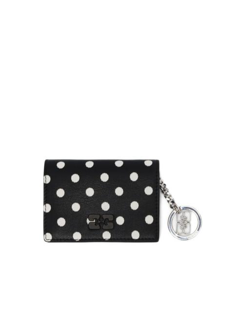 GANNI polka-dot logo-charm wallet